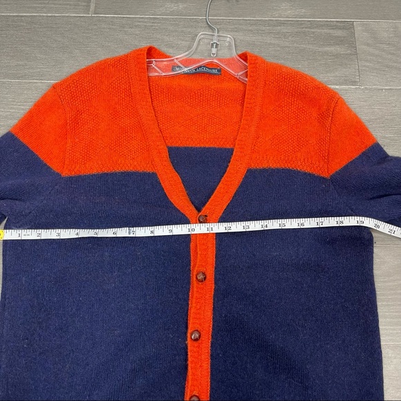 Monsieur Lacenaire mod 60’s grandpa cardigan sweater color block wool france M - Picture 13 of 16